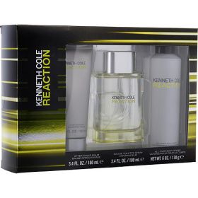 KENNETH COLE REACTION by Kenneth Cole EDT SPRAY 3.4 OZ & AFTERSHAVE BALM 3.4 OZ & ALL OVER BODY SPRAY 6 OZ