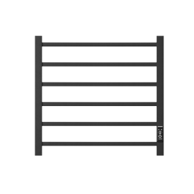 Towel Warmer 6 Bar Electric Heated Towel Rack Wall Mount Plug-in/Bath Towel Heater Matt-Black - Timer