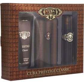 CUBA PRESTIGE GOLD by Cuba EDT SPRAY 3 OZ & AFTERSHAVE SPRAY 3.3 OZ & SHOWER GEL 6.6 OZ