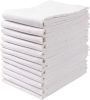 12 Pack Flour Sack Kitchen Dish Towels Lint Free Soft 100% Ring Spun Cotton Large 28x28 inch White