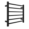 Towel Warmer 6 Bar Electric Heated Towel Rack Wall Mount Plug-in/Bath Towel Heater Matt-Black - Timer