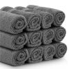 Luxury Washcloths for Bathroom Hotel Spa Kitchen Set of 12 Pcs 13x13 Inch Dark Gray Circlet Egyptian Cotton Highly Absorbent Hotel Quality Face Towels