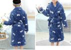 Thicken Soft Plush Lapel Bathrobes for Boys Girls Winter Bath Homewear, Dog