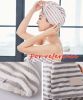 Microfiber Hair Drying Towel Quick Dry Hair Turban for Womens; 2 Pcs Pink Stripes