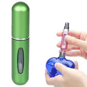 5ML Perfume Atomiser, 2PCS Perfume Refillable Bottle Portable for Travel (Color: Green)