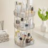 Square Rotating Makeup Organizer Bathroom Counter Organizer for Perfume Skincare Cosmetics - 2-tier