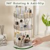 Square Rotating Makeup Organizer Bathroom Counter Organizer for Perfume Skincare Cosmetics - 2-tier